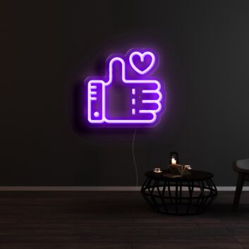 Thumbs Up Like Neon Sign
