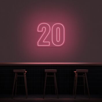 20 Neon Number Neon Sign