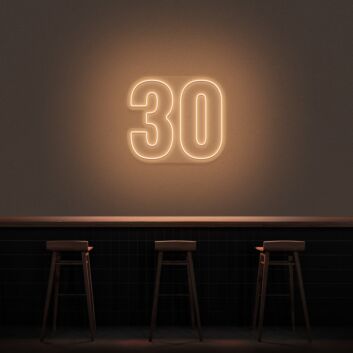 30 Neon Number Neon Sign