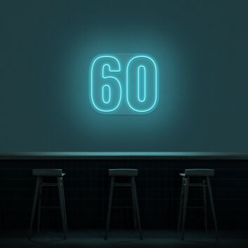 60 Neon Number Neon Sign