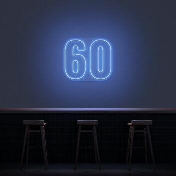 60 Neon Number Neon Sign