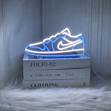 Aj1 Low Blue Neon Sign