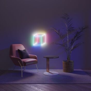 Geometric Cube Neon Sign