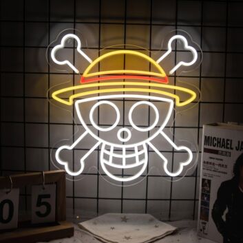 Skull with sun hat LED Neon Sign