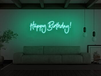 Happy Birthday Cursive Neon Sign