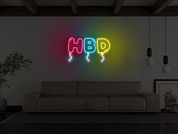 HBD Happy Birthday Neon Sign