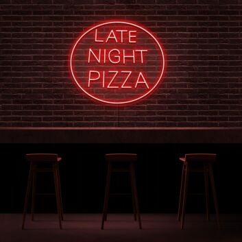 Late Night Pizza Neon Sign
