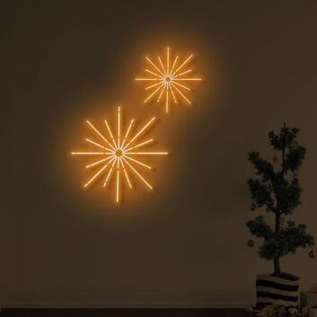 Double Christmas Star LED Neon Sign