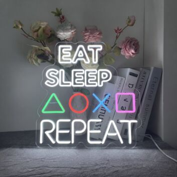 Eat Sleep Repeat Neon Sign