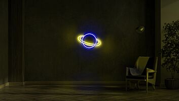 Double ring planet LED neon sign
