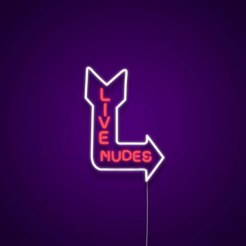 Live Nudes Arrow with Rounded Lettering LED Neon Sign