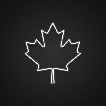Maple Leaf Canada Day Neon Sign