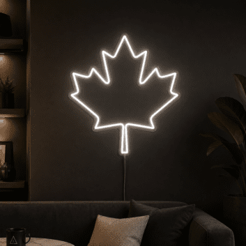 Maple Leaf Canada Day Neon Sign