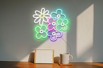Daisy and Flowers Neon Sign
