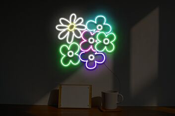 Daisy and Flowers Neon Sign