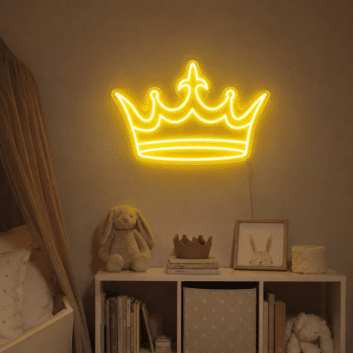 Golden Crown Neon Sign