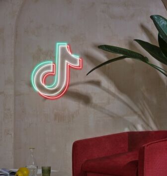 TIKTOK Green and Red Neon Sign