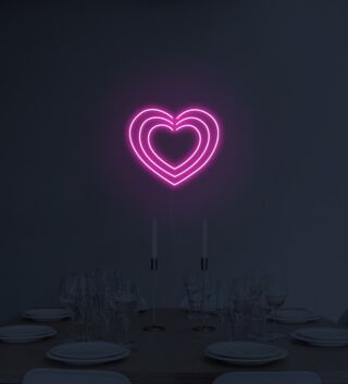 Triple Hearts Neon Sign