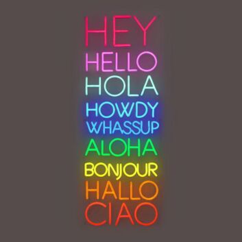 Greetings Hey Hello Hola Howdy Neon Sign