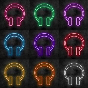 Headphones Neon Sign