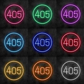 Number 405 Neon Sign
