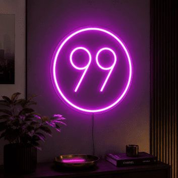 Number 99 Neon Sign