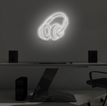 &quot;HEADPHONES&quot; LED Neon Sign