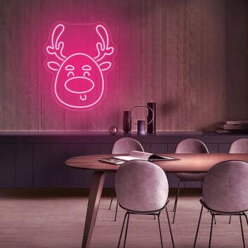Christmas Deer Head Cute Elk Christmas Neon Sign