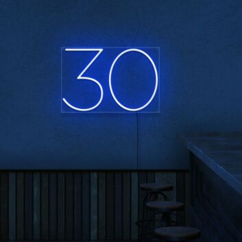 Number 30 Neon Sign