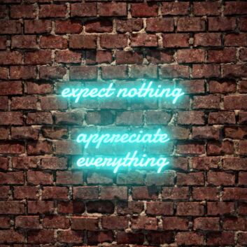 Expect Nothing Appreciate Everything Neon Sign