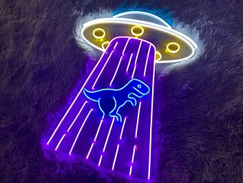 UFO Dinosaur Neon Sign