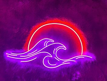 Sun Wave Sunrise Sunset Neon Sign