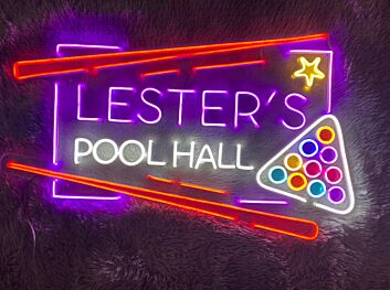 Pool Hall Billards Room Neon Sign