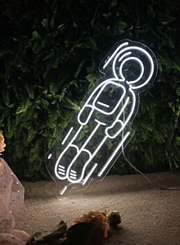 A Hole Astronaut Fly To The Moon Neon Sign