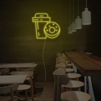 Drinks And Dounts Neon Sign