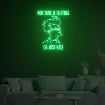 Not Sure If Flirting Or Just Nice Neon SignNeon Light Signs Custom For Home Bar Party Decoration