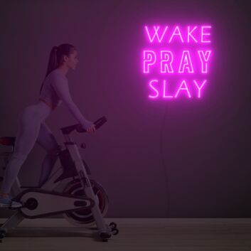 Wake Pray Slay Neon Sign Custom Neon Sign Lights Night Lamp Led Neon Sign Light For Home Party
