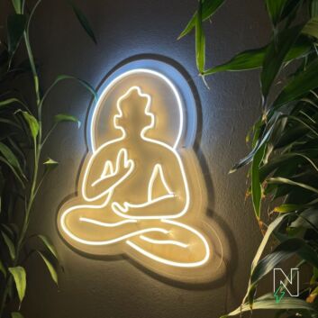 Seated Buddha Meditation LED Neon Sign