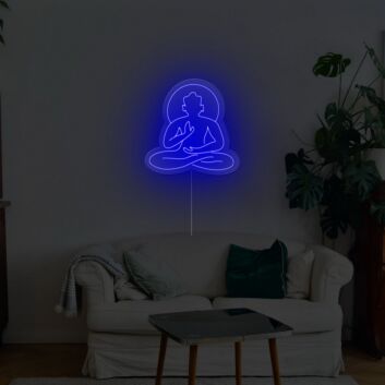 Seated Buddha Meditation LED Neon Sign