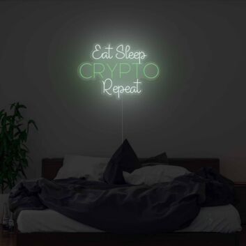 Eat Sleep Crypto Repeat Neon Sign