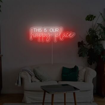 This Is Our Happy Place Two Colors Neon Sign