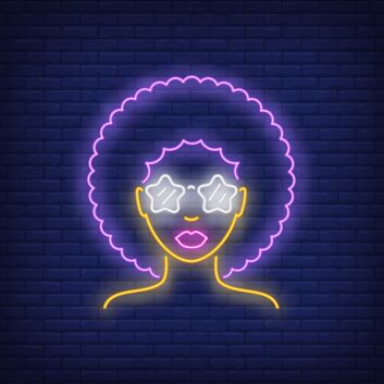 Afro Retro Girl Neon Sign