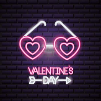 Valentines Day With Heart Sunglasses