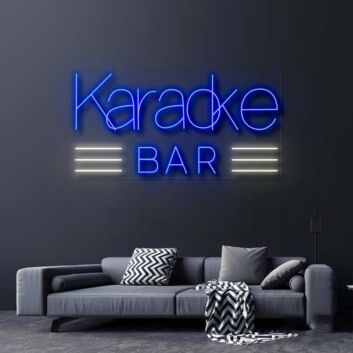 Karaoke Bar With Lines Neon Sign