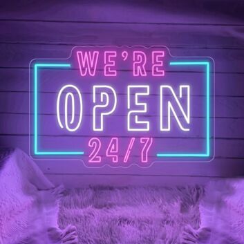 Open 24h Neon Sign Lights Night Lamp Led Neon Sign Light For Home Party