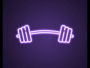 Barbell Neon Sign Hung On The Wall Of A Room