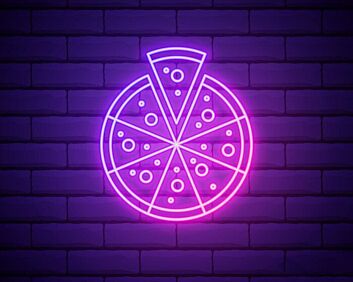 Pizza Neon Sign Purple Neon Sign Wall Decor
