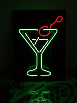 Neon Cocktail Sign  Martini Goblet Artwork Wall Decor