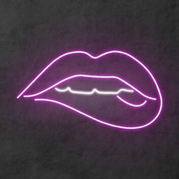 &#39;Lips Bite&#39; Neon Sign