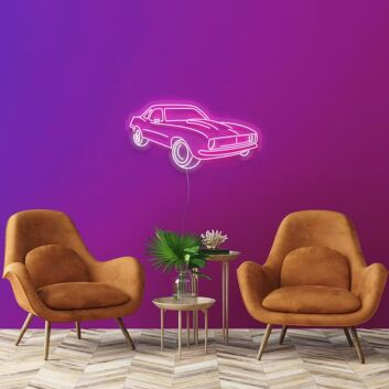 Led Pink And White Neon Car Signs For Wall Decor